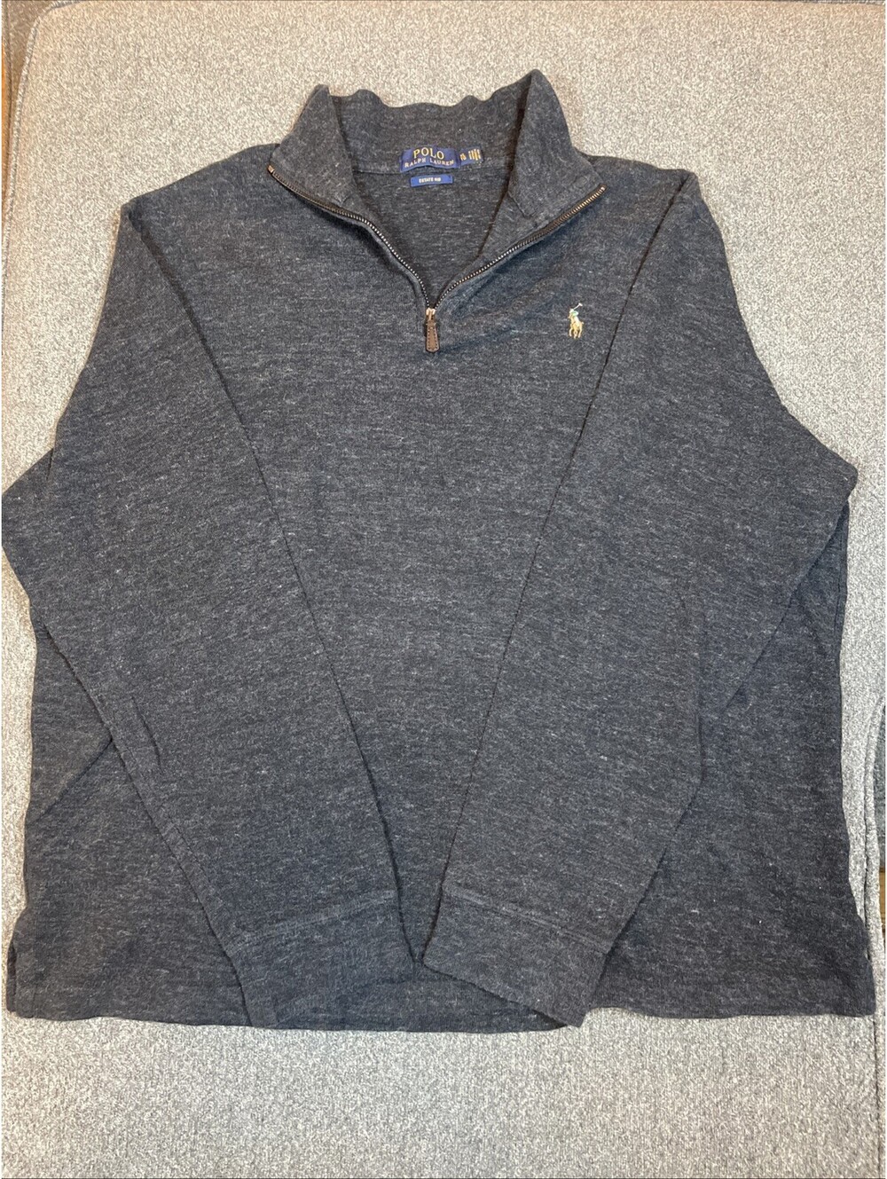 Polo Ralph Lauren Estate Rib Quarter Zip Sweater Men’s XL Gray Pullover